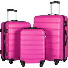 pink luggage