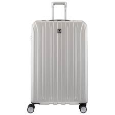 silver luggage